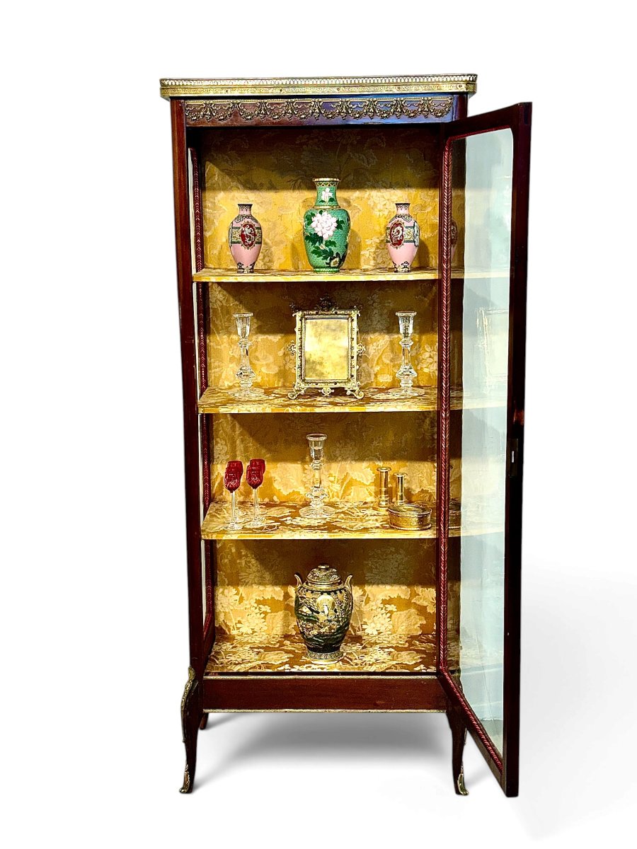 Vitrine française XIXe siècle à décor de bronze doré-photo-2