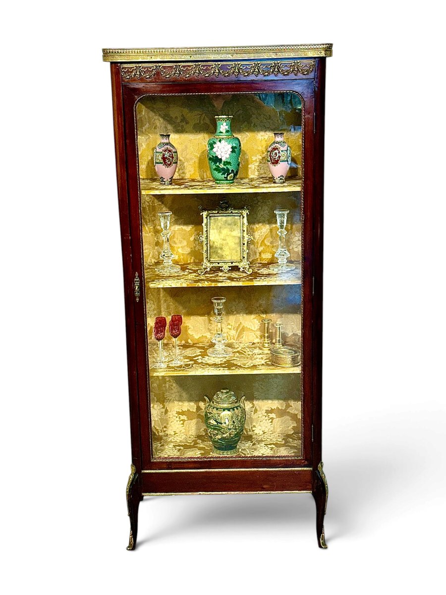 Vitrine française XIXe siècle à décor de bronze doré-photo-8