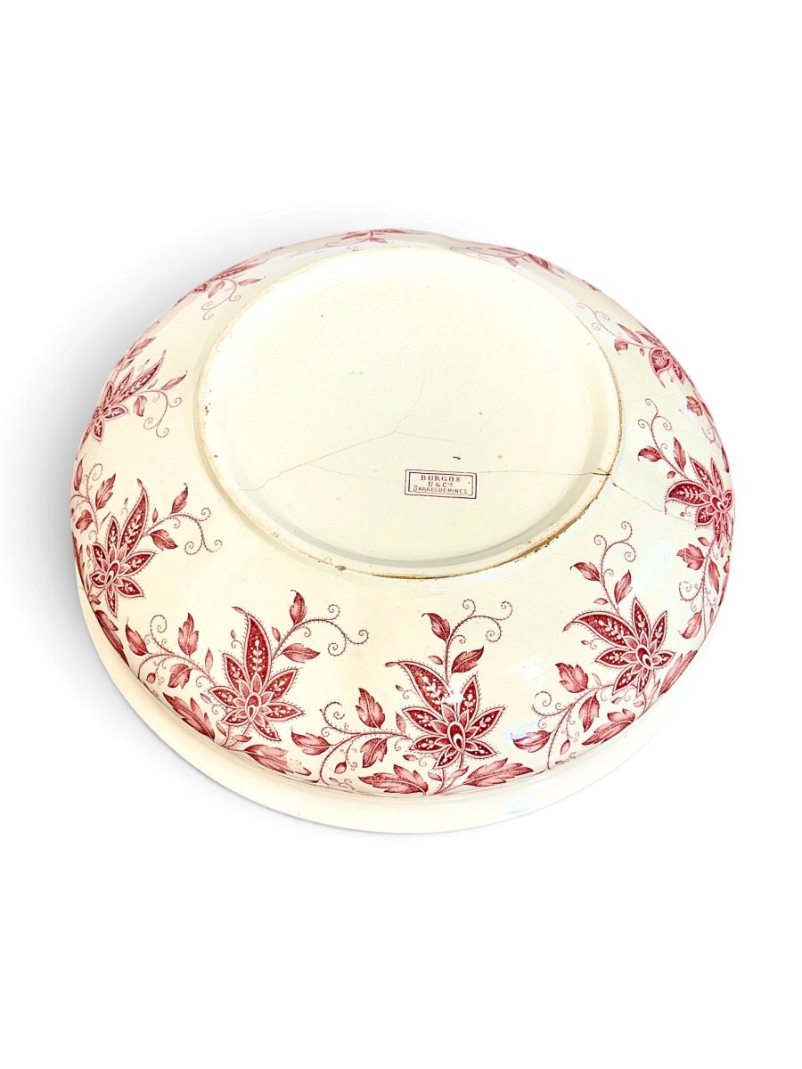 French Sarreguemines Burgos Wash Basin And Pitcher Set, Circa 1900-photo-2