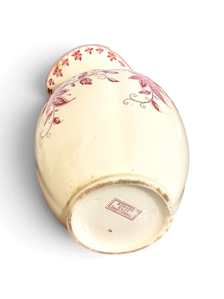 French Sarreguemines Burgos Wash Basin And Pitcher Set, Circa 1900-photo-3