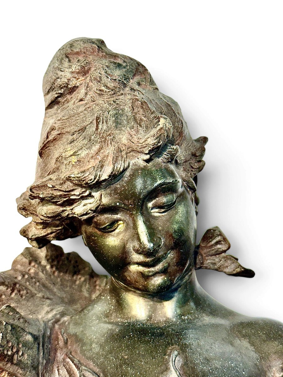 Alfred Jean Foretay, buste Art Nouveau « Fraises au Champagne », vers 1900-photo-2