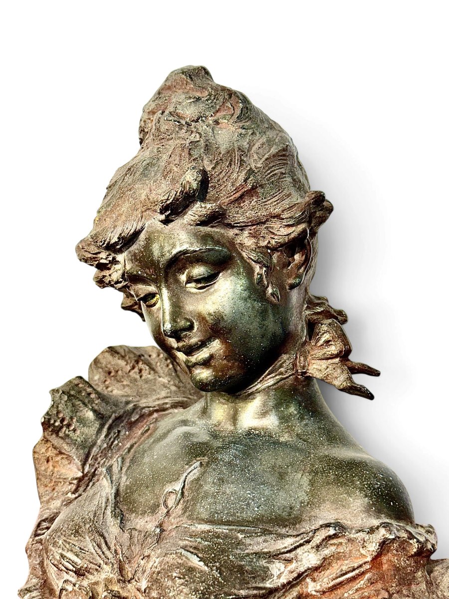 Alfred Jean Foretay, buste Art Nouveau « Fraises au Champagne », vers 1900-photo-4