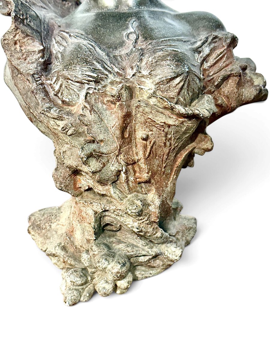 Alfred Jean Foretay, buste Art Nouveau « Fraises au Champagne », vers 1900-photo-1