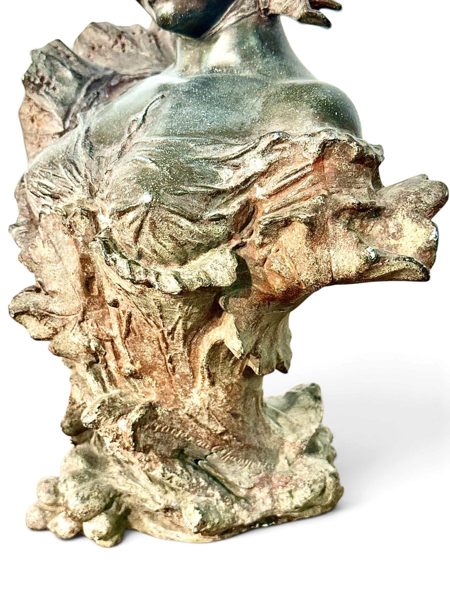 Alfred Jean Foretay, buste Art Nouveau « Fraises au Champagne », vers 1900-photo-3