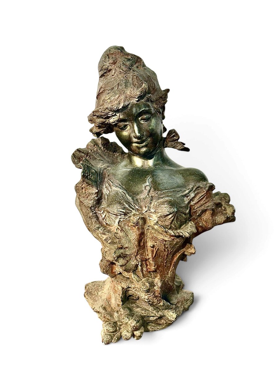 Alfred Jean Foretay, buste Art Nouveau « Fraises au Champagne », vers 1900