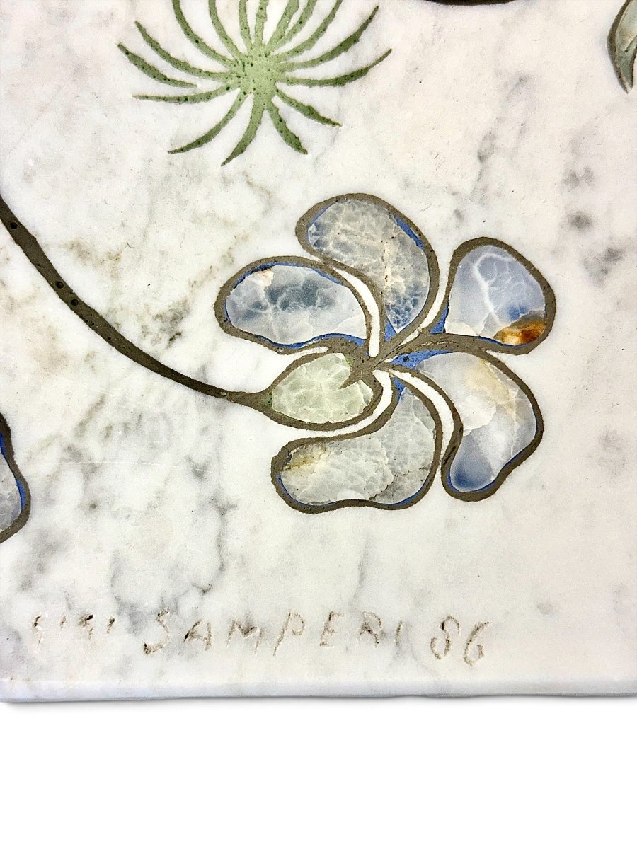 Samperi 1986 Marble And Hardstone Marquetry Pedestal Table-photo-4