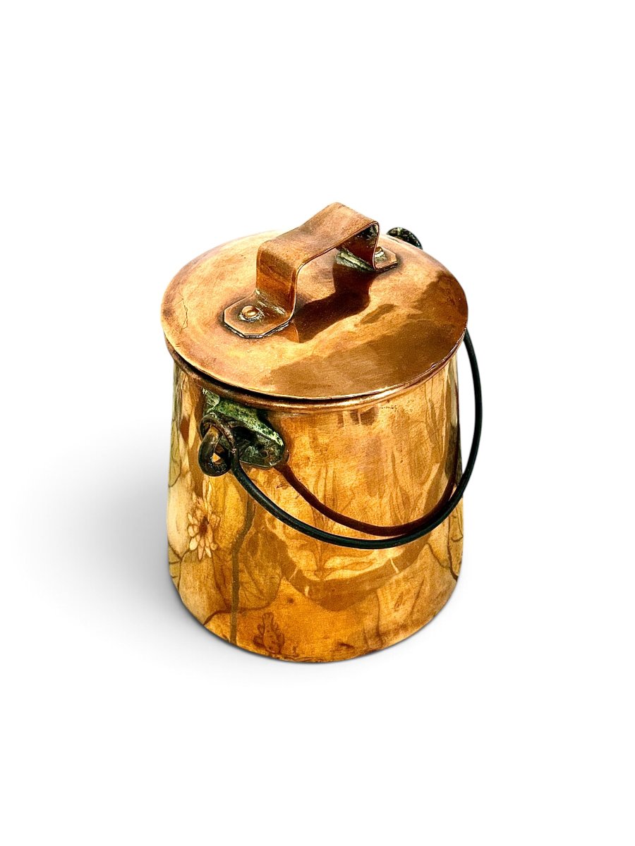 Pot de cuisine français en cuivre avec couvercle, XIXe siècle-photo-6