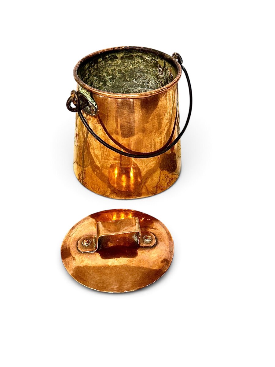 Pot de cuisine français en cuivre avec couvercle, XIXe siècle-photo-7