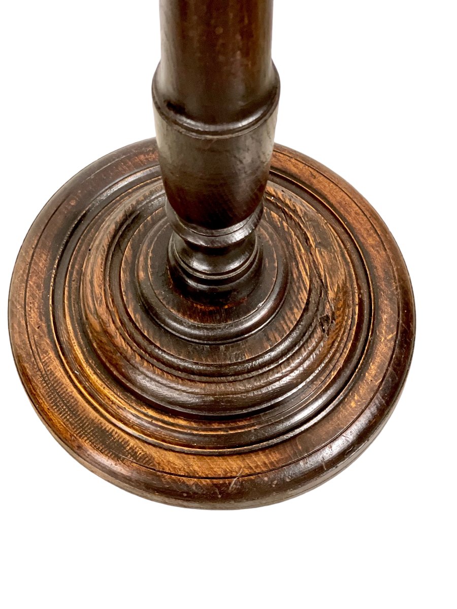 17th Century French Carved And Turned Oak Torchère Pedestal-photo-7