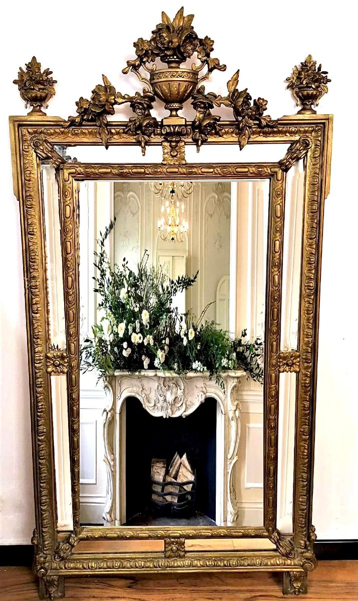 French Napoleon III Giltwood Pareclose Mirror, 19th Century-photo-2