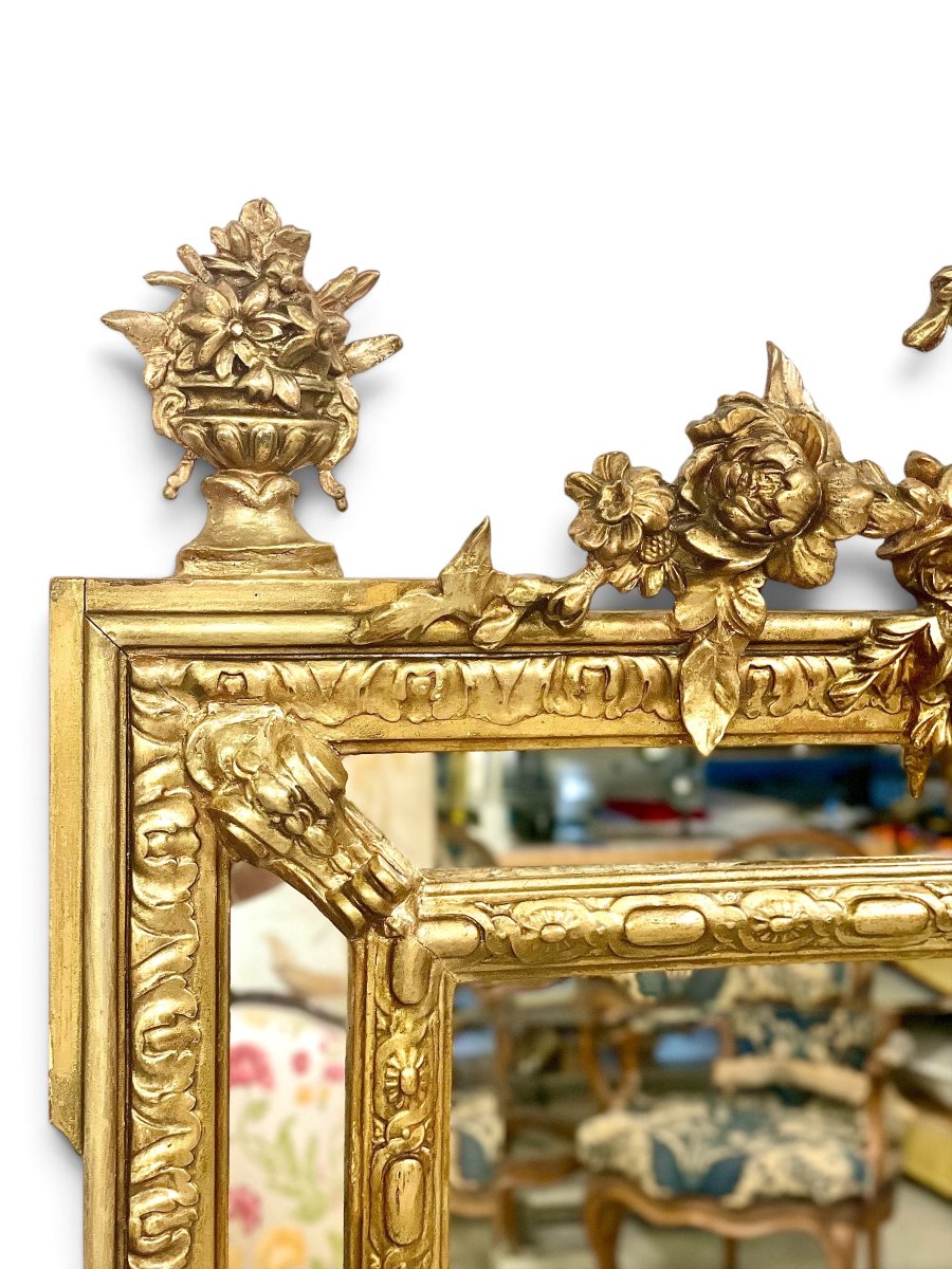 French Napoleon III Giltwood Pareclose Mirror, 19th Century-photo-4