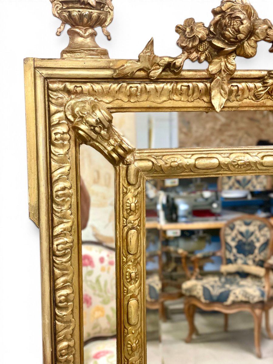 French Napoleon III Giltwood Pareclose Mirror, 19th Century-photo-3