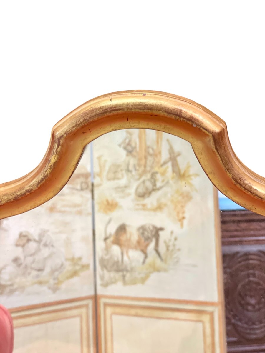 Miroir français chantourné en bois doré du XIXe siècle-photo-1