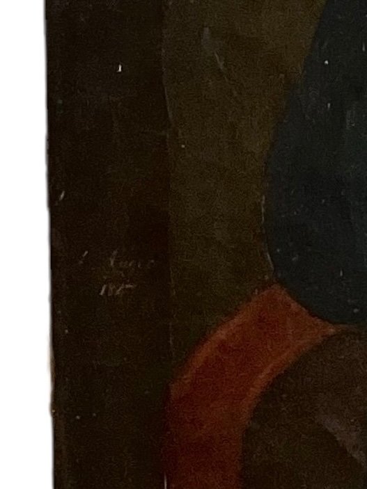 Portrait d’un ecclésiastique par Amedeo Augero, huile sur toile, 1857-photo-1