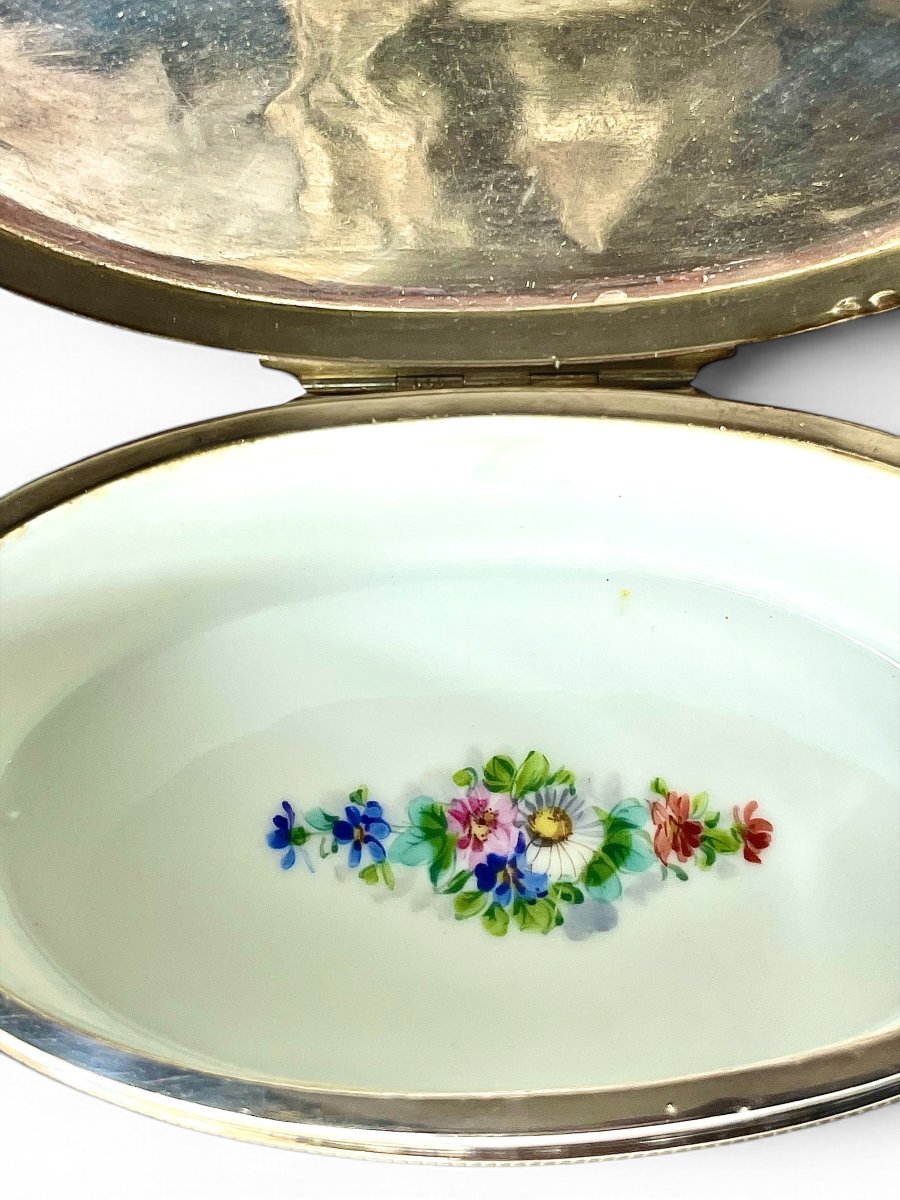18th Century Sèvres Porcelain Box With Puiforcat Silver Mount-photo-7