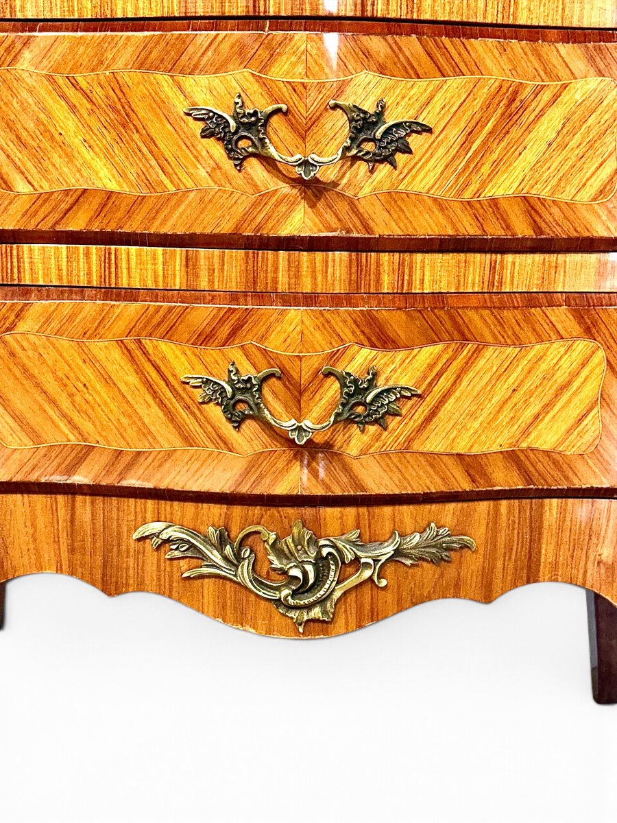 French Louis XV Style Rosewood Chiffonier With Siena Marble, Circa 1890-photo-1
