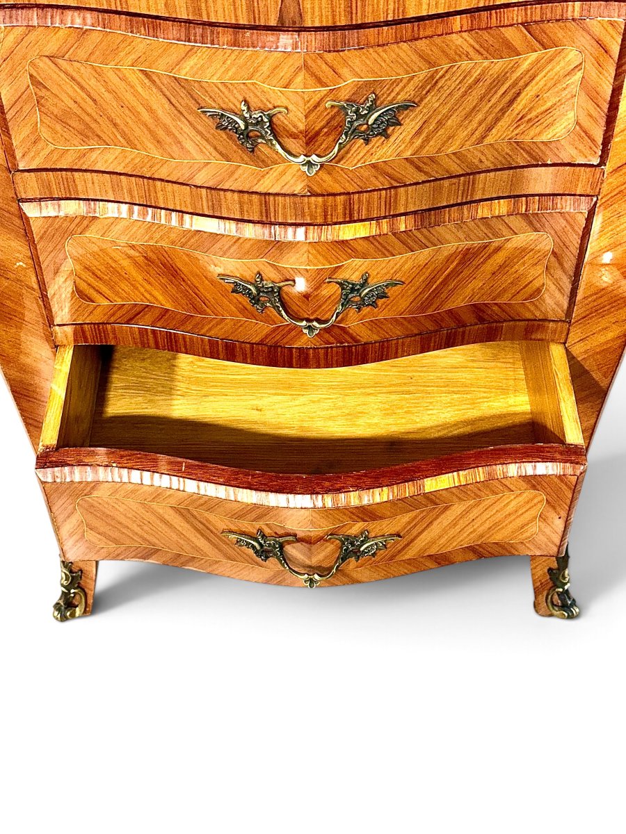 French Louis XV Style Rosewood Chiffonier With Siena Marble, Circa 1890-photo-2