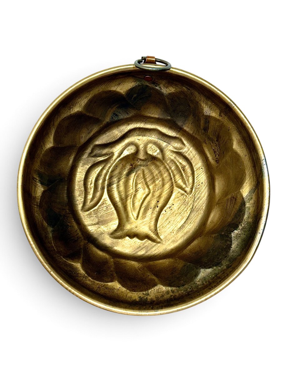 19th Century French Copper Cake Mold With Fruit And Foliage Design-photo-4