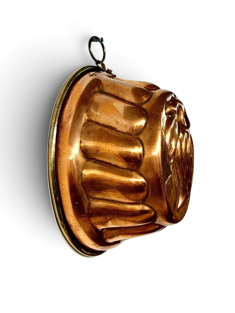 19th Century French Copper Cake Mold With Fruit And Foliage Design-photo-8