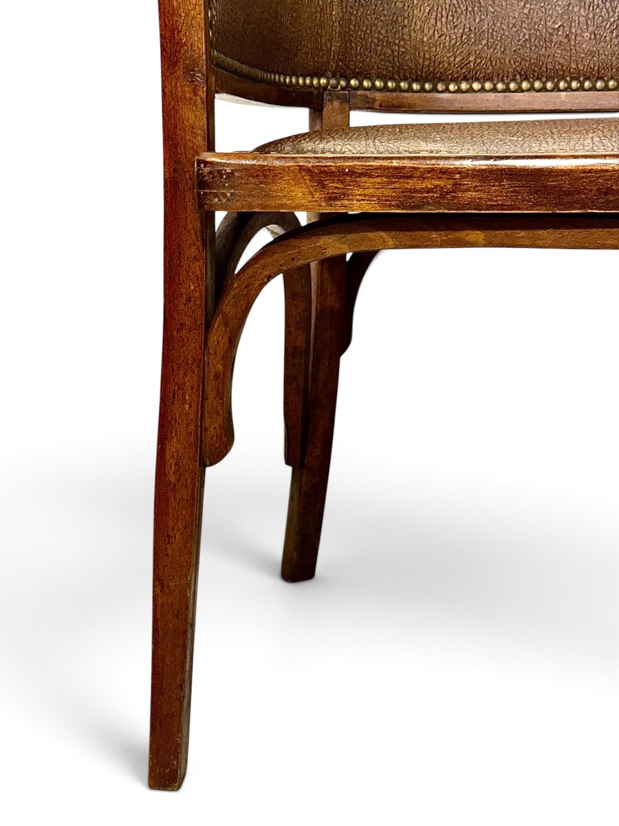 French Baumann Art Deco Bentwood Two-seater Settee, Circa 1920-photo-3