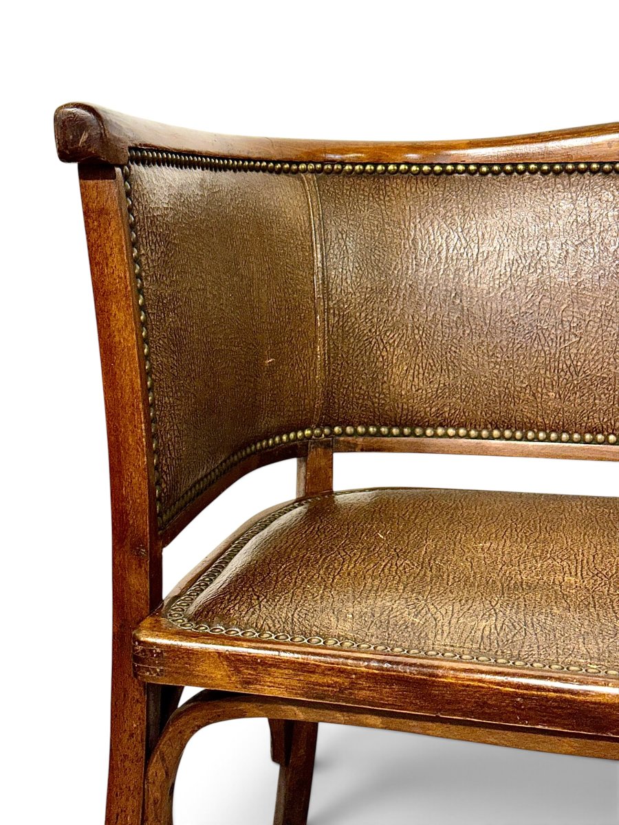 French Baumann Art Deco Bentwood Two-seater Settee, Circa 1920-photo-4