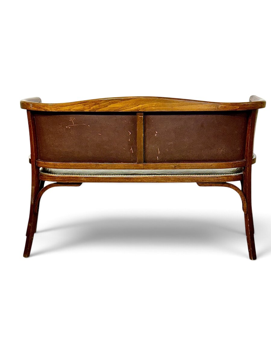French Baumann Art Deco Bentwood Two-seater Settee, Circa 1920-photo-3