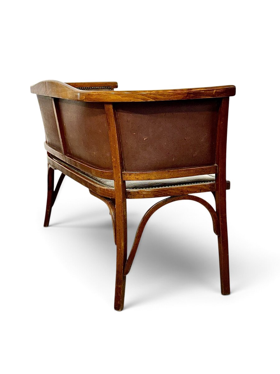 French Baumann Art Deco Bentwood Two-seater Settee, Circa 1920-photo-4