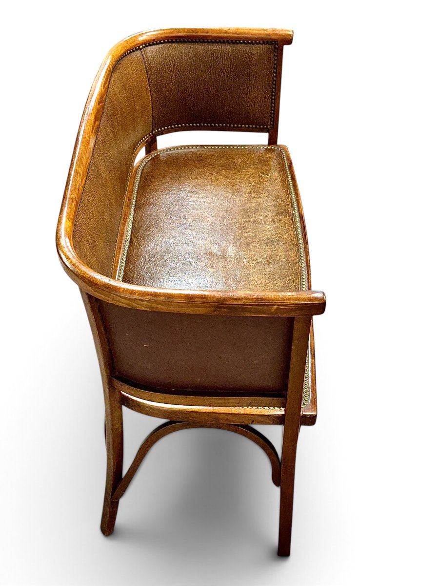 French Baumann Art Deco Bentwood Two-seater Settee, Circa 1920-photo-6