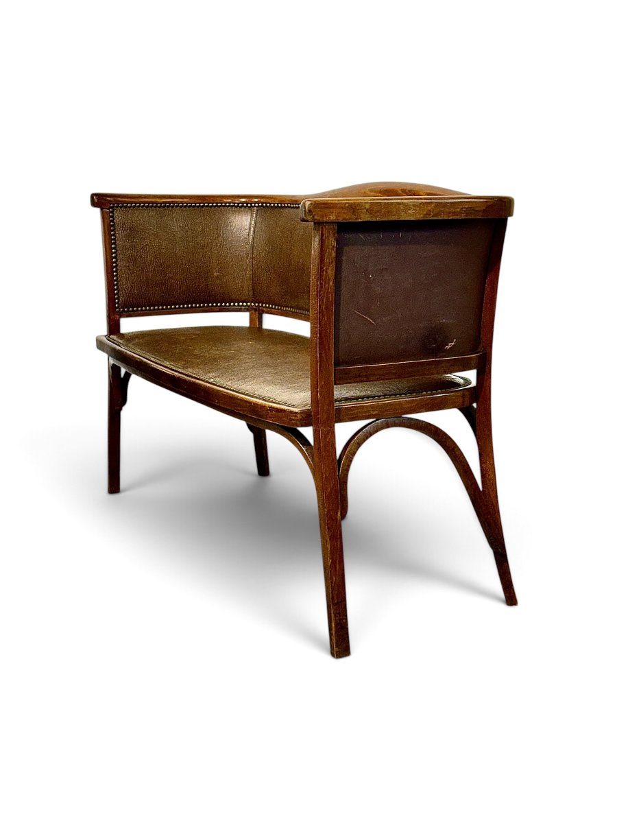 French Baumann Art Deco Bentwood Two-seater Settee, Circa 1920-photo-7