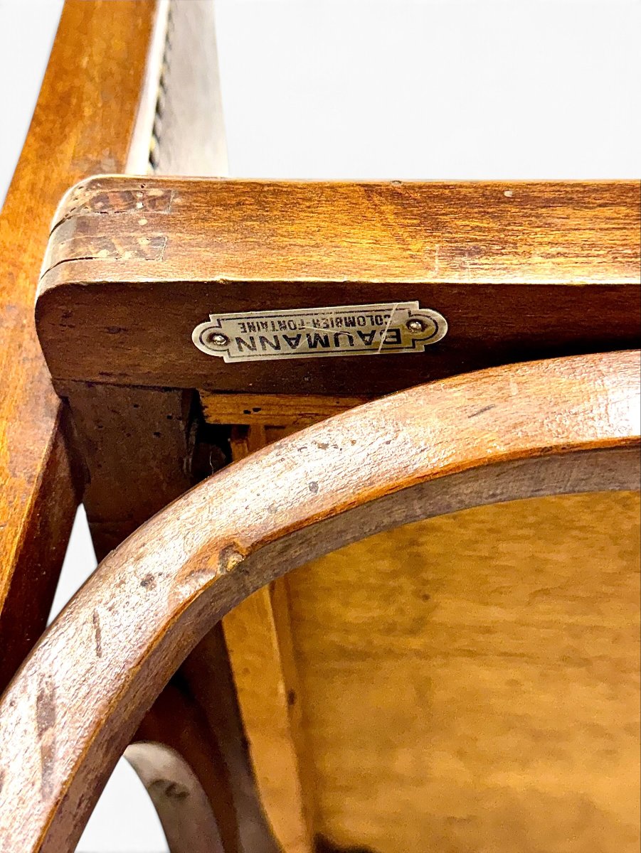 French Baumann Art Deco Bentwood Two-seater Settee, Circa 1920-photo-5