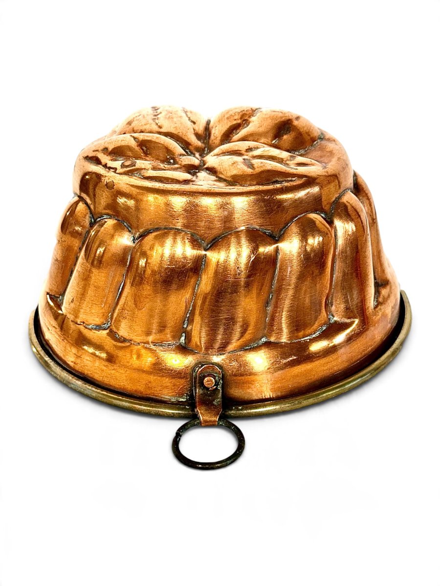 19th Century French Copper Charlotte Mold With Pear Decoration-photo-4