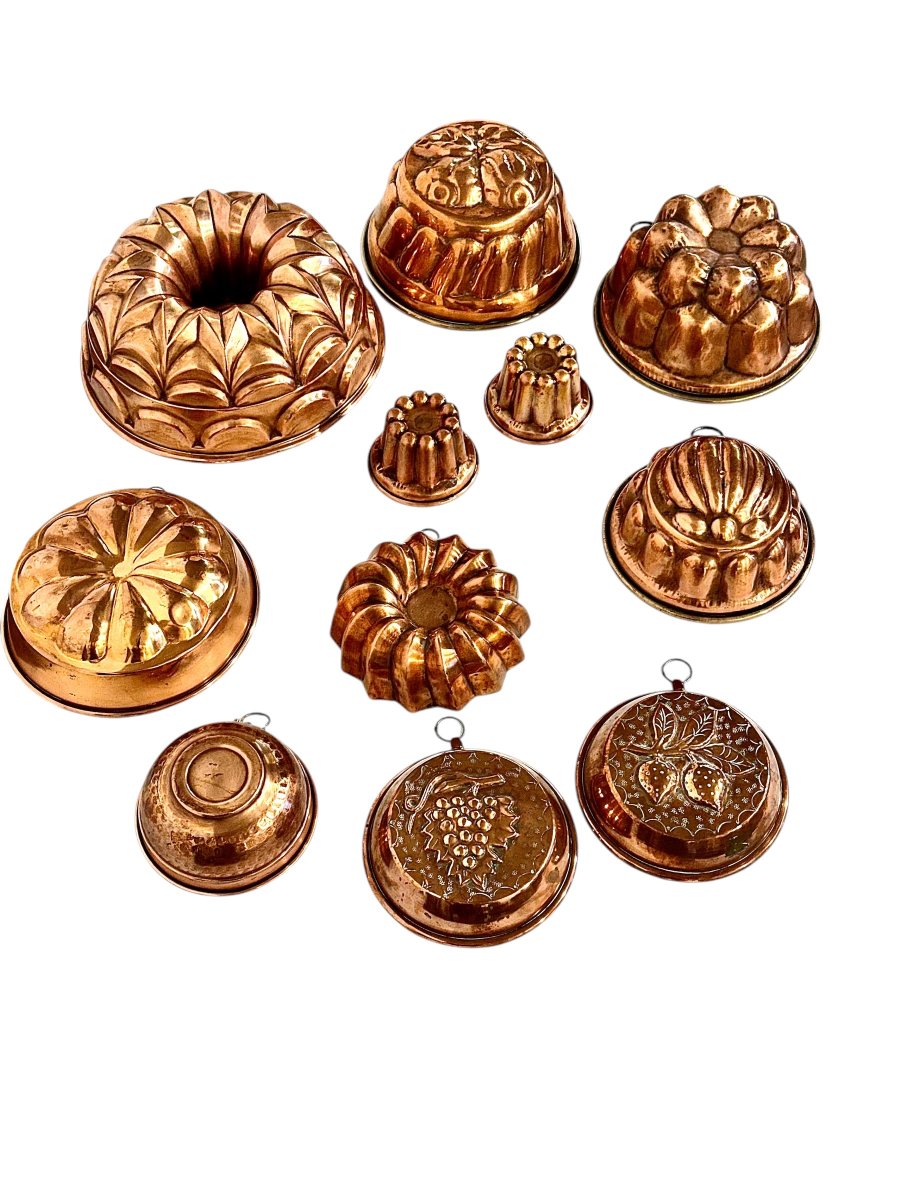 19th Century French Copper Charlotte Mold With Pear Decoration-photo-4