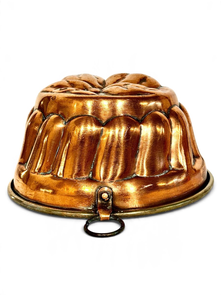 19th Century French Copper Charlotte Mold With Pear Decoration-photo-5