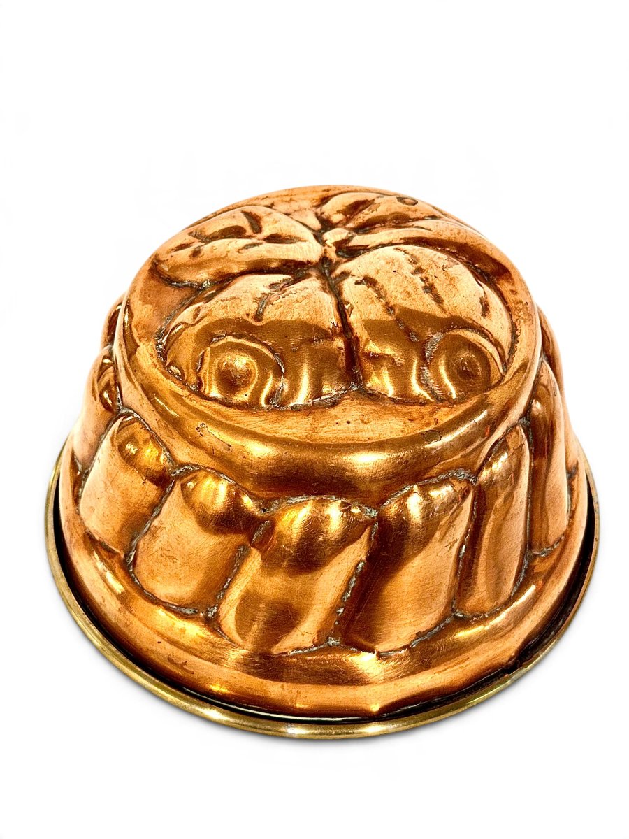 19th Century French Copper Charlotte Mold With Pear Decoration-photo-8