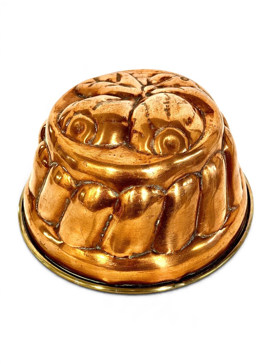 19th Century French Copper Charlotte Mold With Pear Decoration
