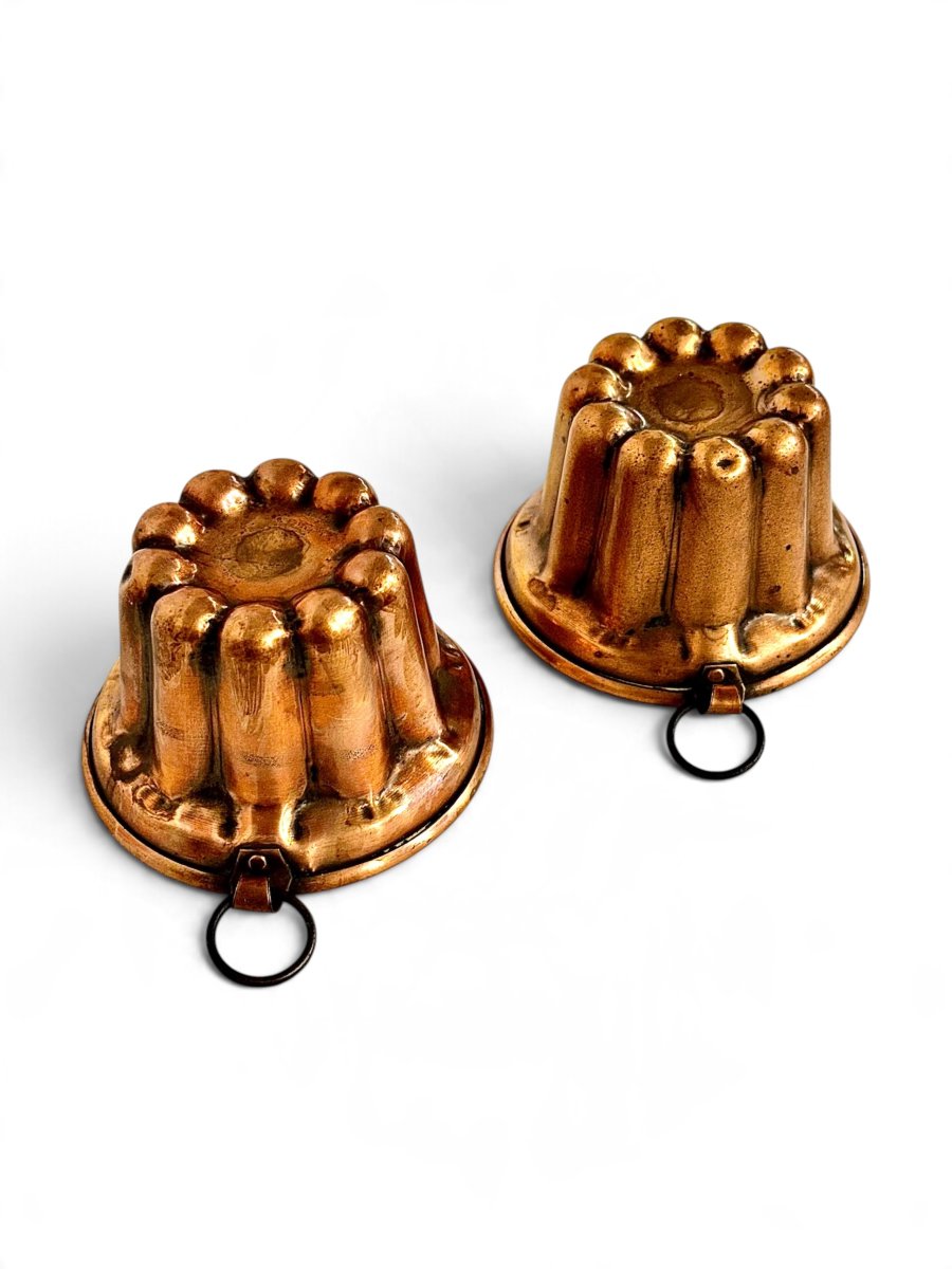 Pair Of 19th Century French Copper Canelé Cake Molds-photo-5