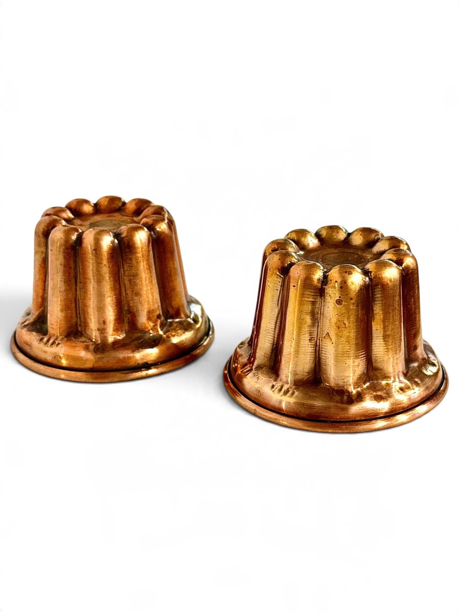 Pair Of 19th Century French Copper Canelé Cake Molds-photo-7