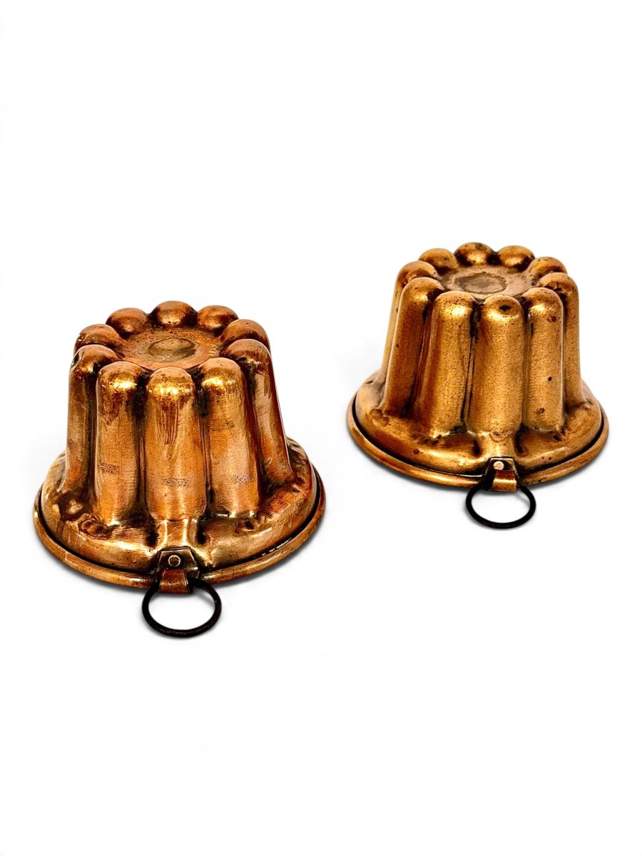 Pair Of 19th Century French Copper Canelé Cake Molds