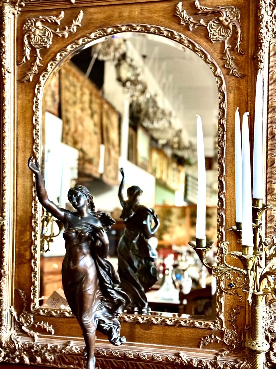 20th Century French Louis XV Style Giltwood Mirror, Circa 1950-photo-2