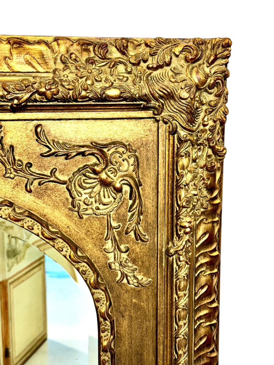 20th Century French Louis XV Style Giltwood Mirror, Circa 1950-photo-3