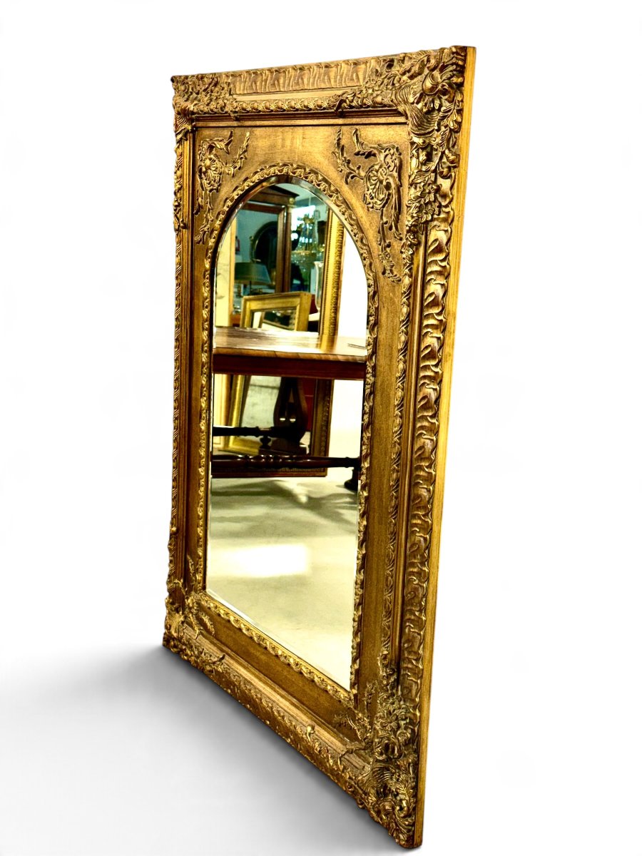 20th Century French Louis XV Style Giltwood Mirror, Circa 1950-photo-4