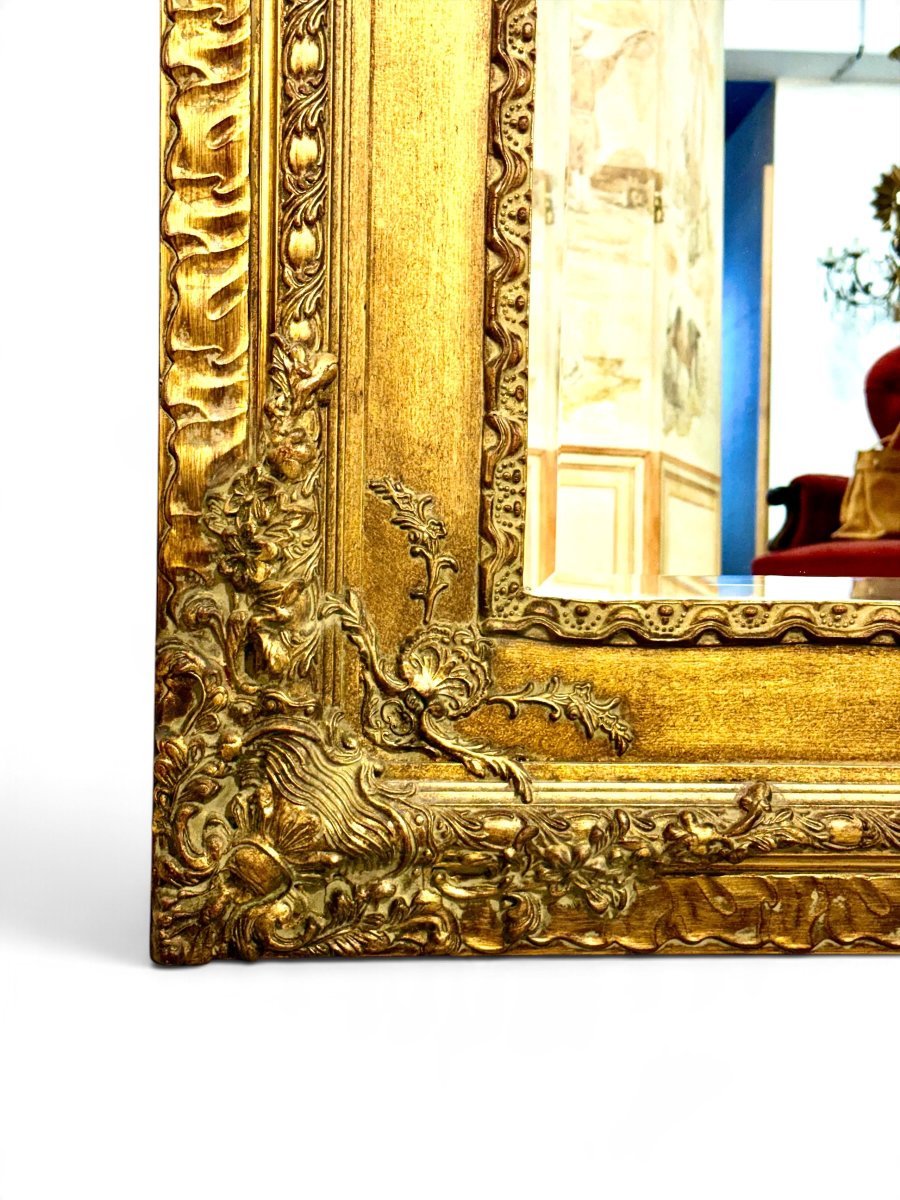 20th Century French Louis XV Style Giltwood Mirror, Circa 1950-photo-2