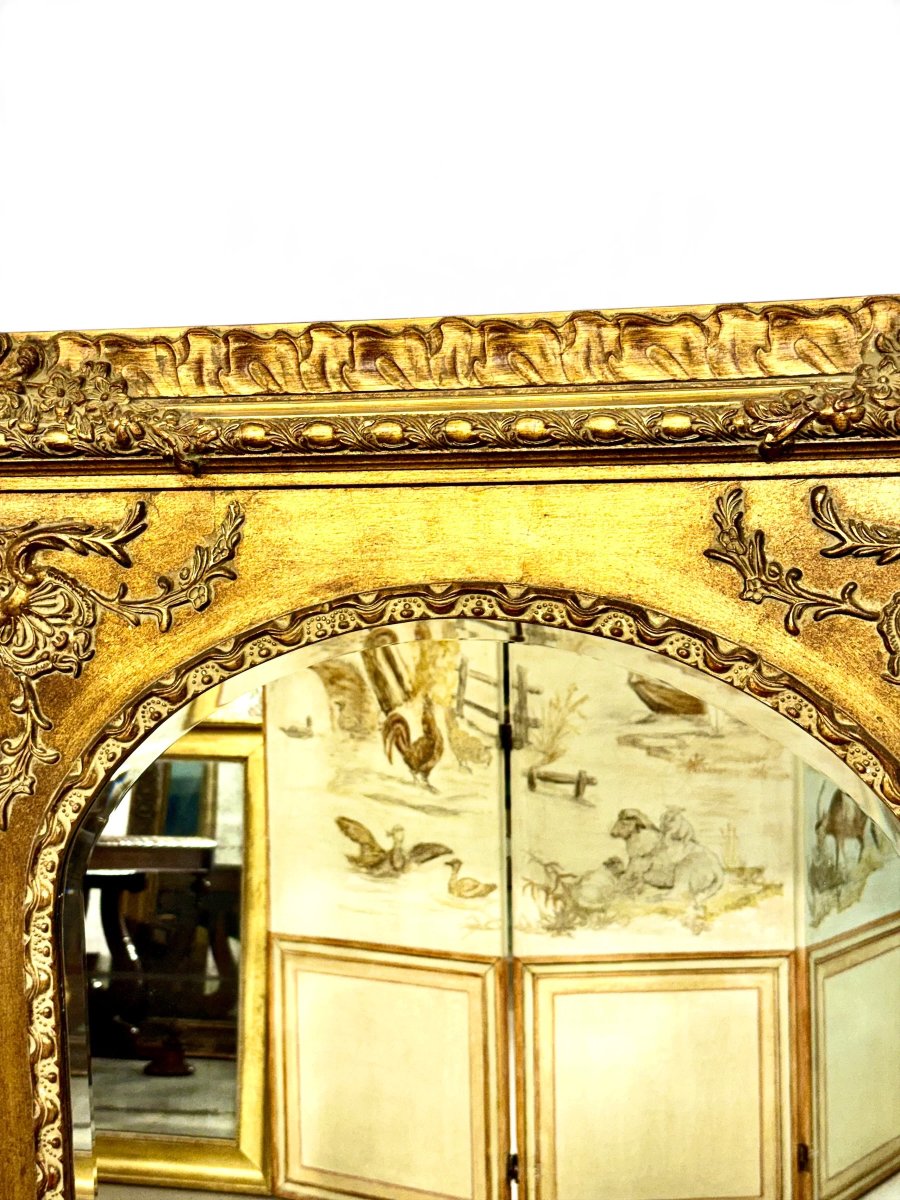 20th Century French Louis XV Style Giltwood Mirror, Circa 1950-photo-4