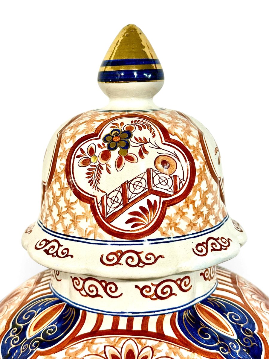 Grande potiche couverte en céramique polychrome chinoise, XXe siècle-photo-4