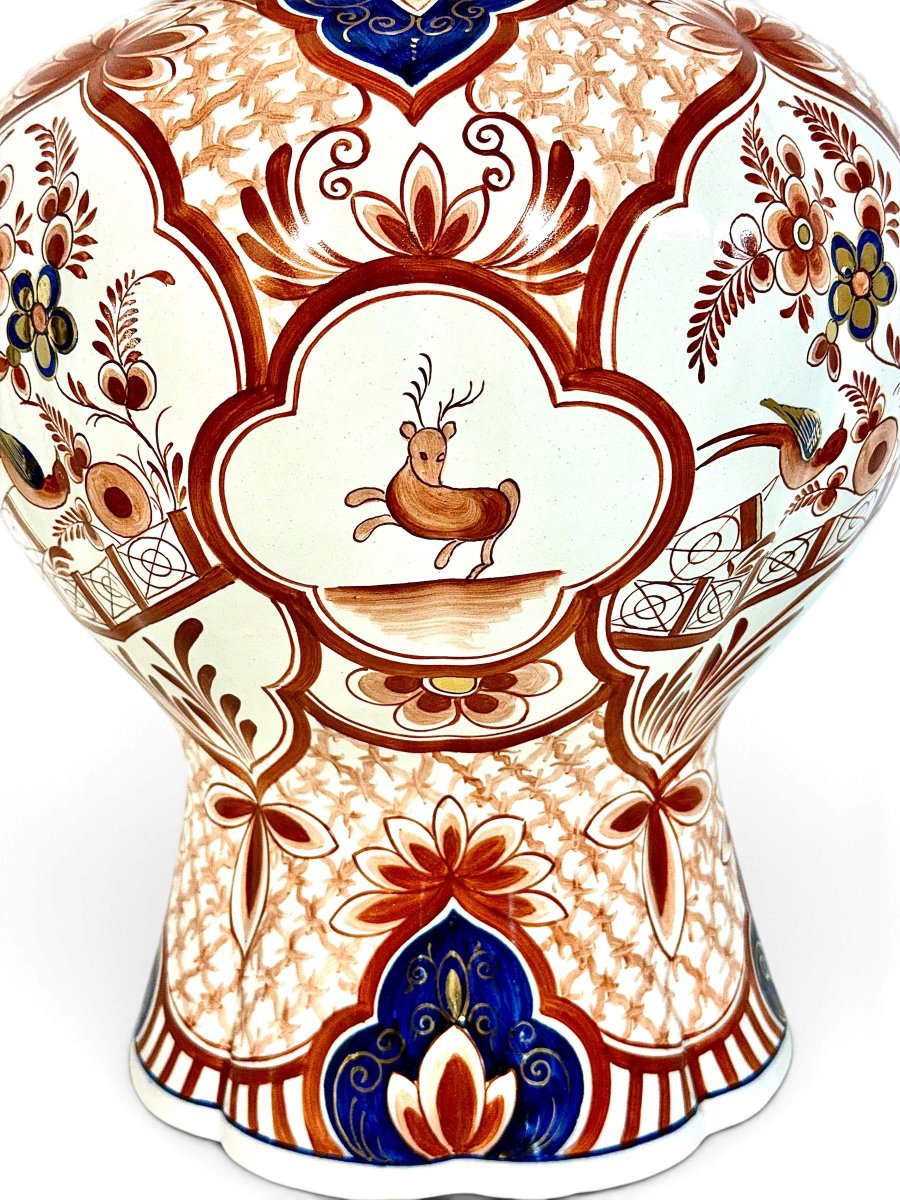 Grande potiche couverte en céramique polychrome chinoise, XXe siècle-photo-5
