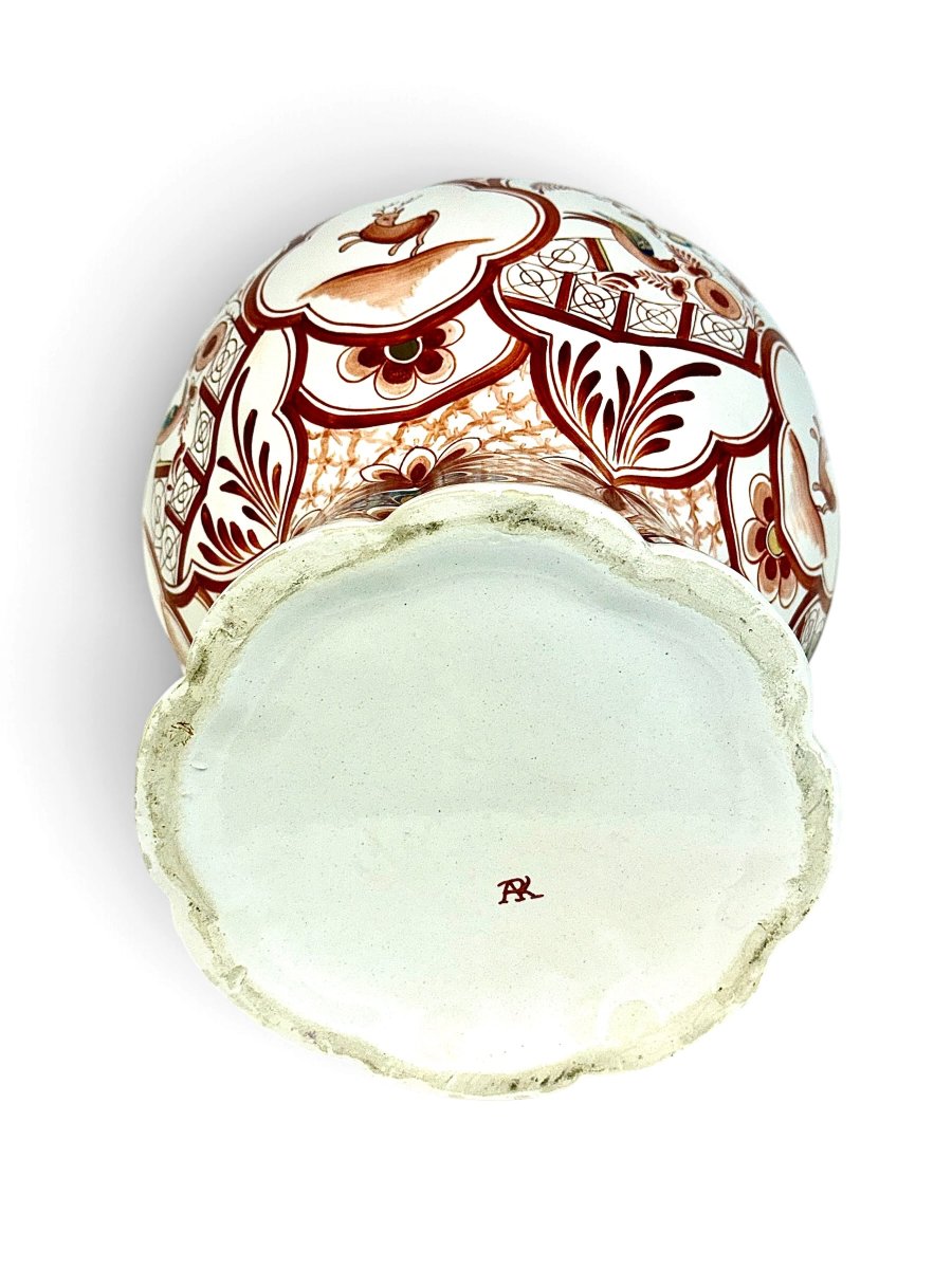 Grande potiche couverte en céramique polychrome chinoise, XXe siècle-photo-7