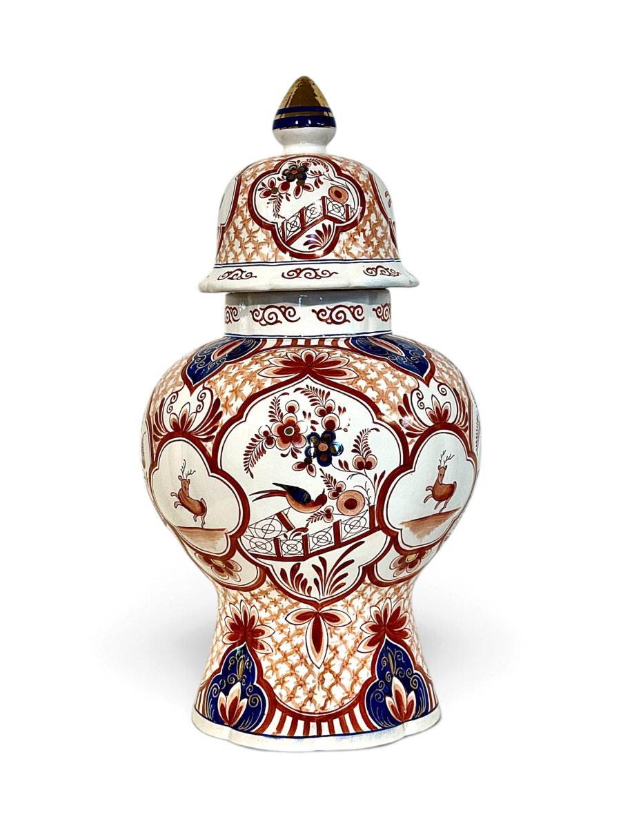 Grande potiche couverte en céramique polychrome chinoise, XXe siècle-photo-8