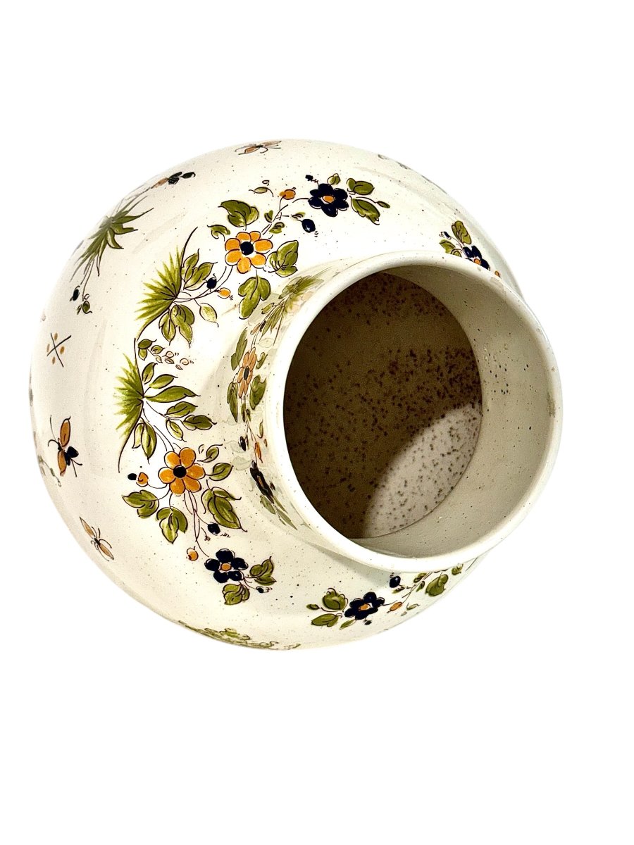 French Moustiers Style Hand-painted Faience Vase, 20th Century-photo-6