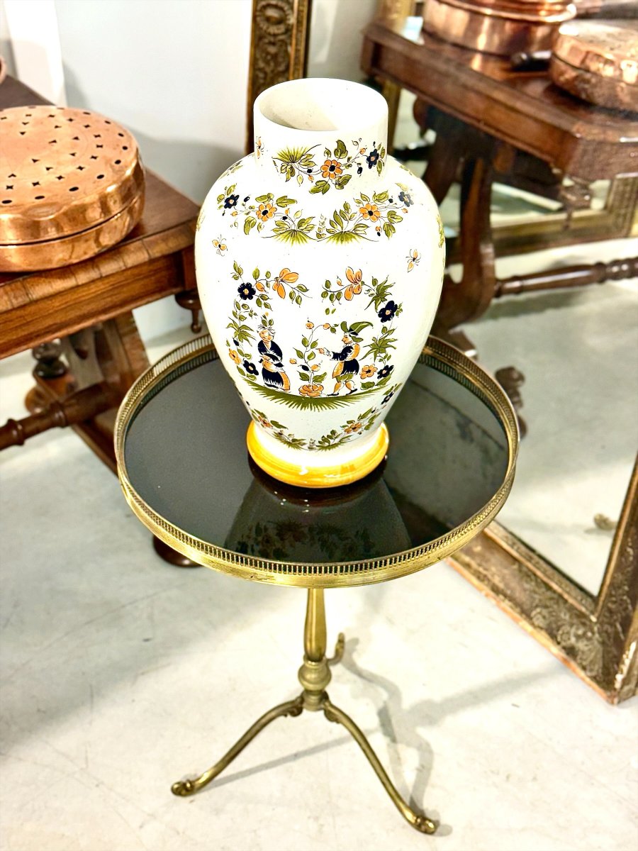 French Moustiers Style Hand-painted Faience Vase, 20th Century-photo-7