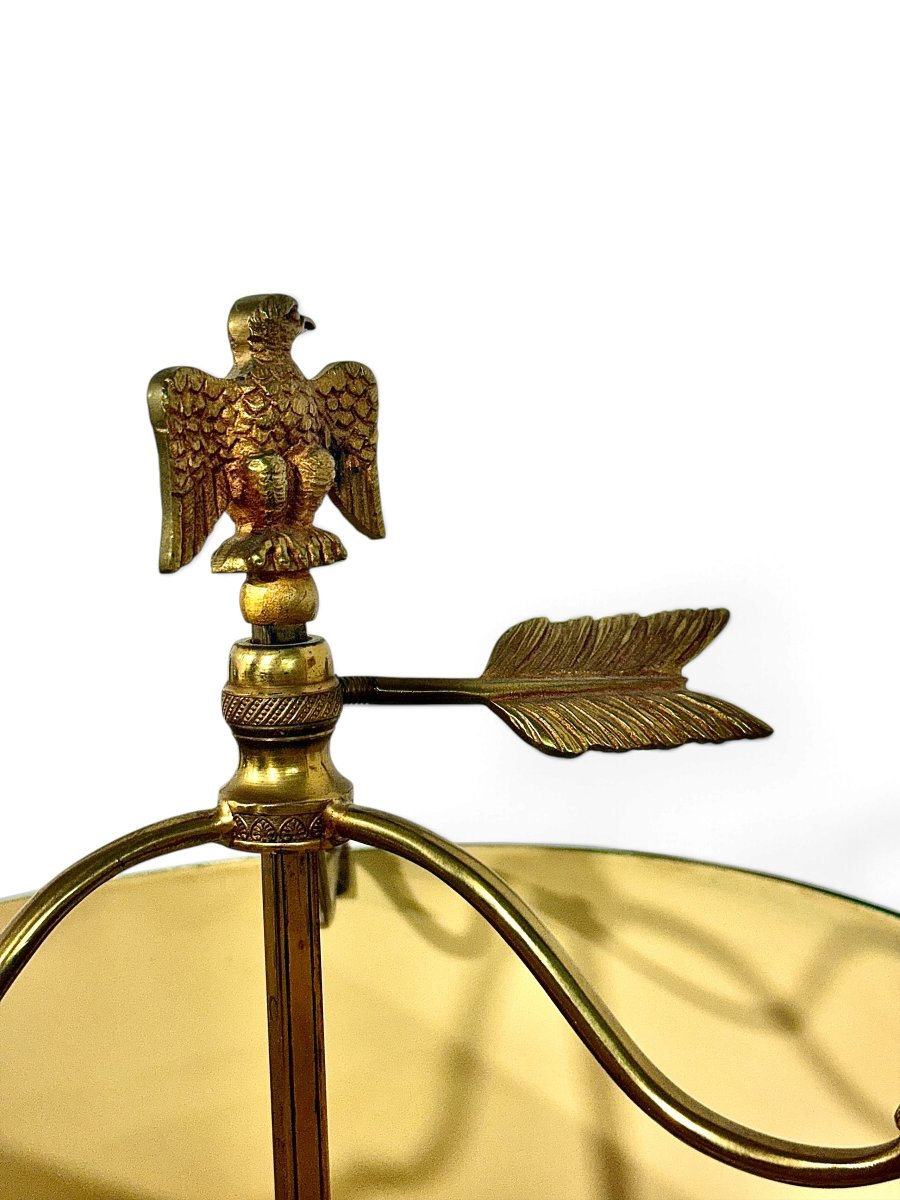 French Empire Style Gilt Brass Bouillotte Table Lamp, Circa 1930-photo-5